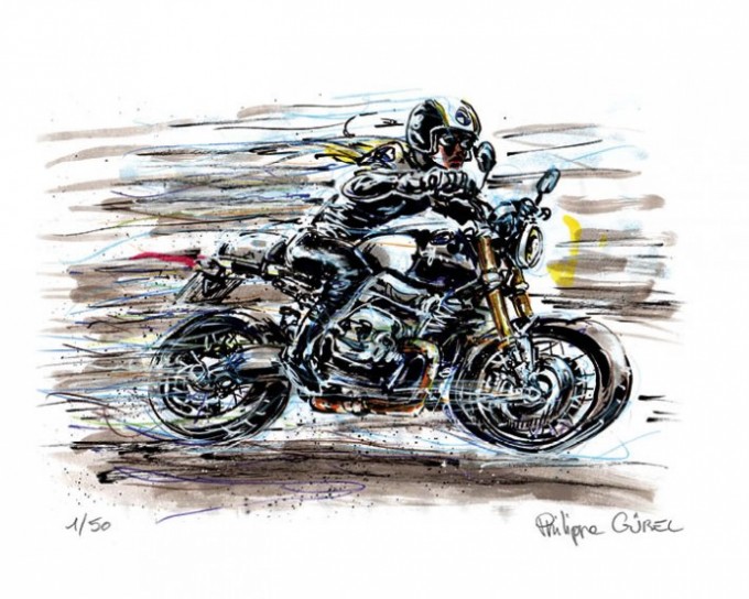 BMW R NINE T_50x40cm